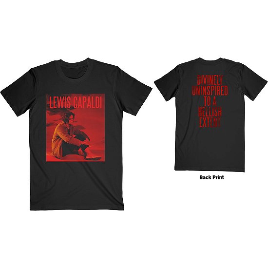 Cover for Lewis Capaldi · Lewis Capaldi Unisex T-Shirt: Divinely Uninspired (Back Print) (T-shirt) [size S] [Black - Unisex edition]