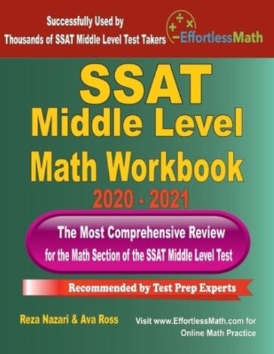 Cover for Ava Ross · SSAT Middle Level Math Workbook 2020 - 2021 (Paperback Bog) (2020)