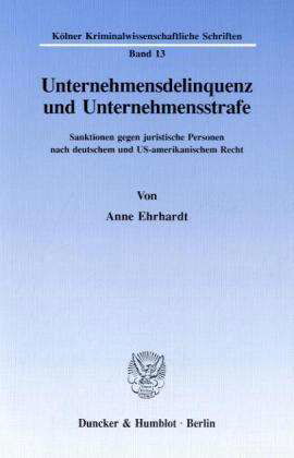 Cover for Ehrhardt · Unternehmensdelinquenz und Unt (Book) (1994)