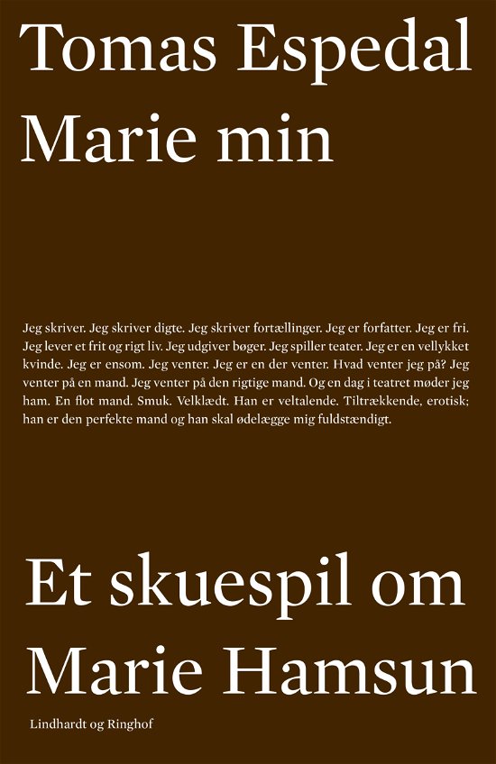 Cover for Tomas Espedal · Marie min (Heftet bok) [1. utgave] (2024)
