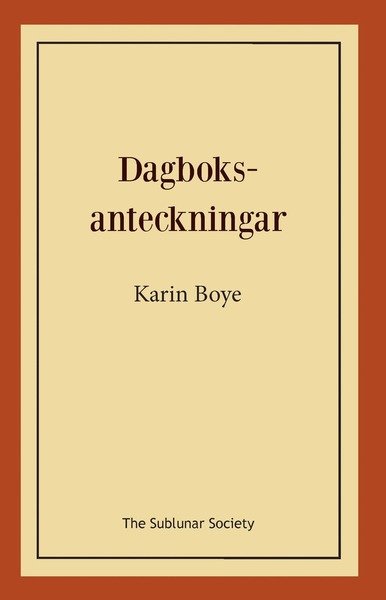 Cover for Karin Boye · Dagboksanteckningar (Book) (2018)