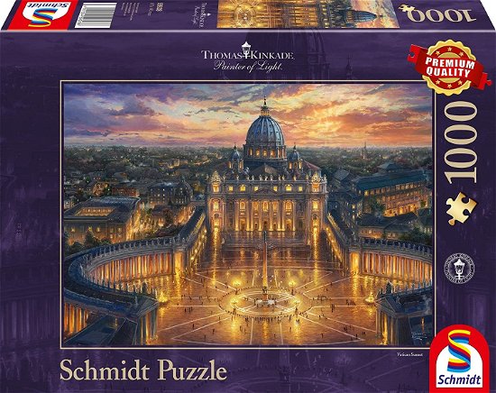 Vatican Sunset by Thomas Kinkade - 1000 Piece Schmidt Puzzle - Kinkade - Livres - ASMODEE - 4001504596286 - 30 juin 2023