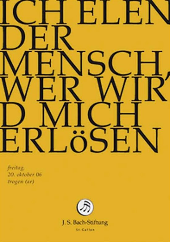 Cover for J.S. Bach-Stiftung / Lutz,Rudolf · Ich Elender Mensch, Wer Wird (DVD) (2014)