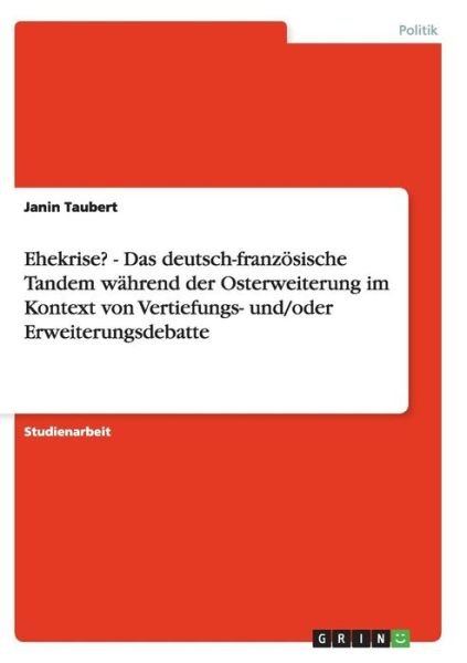Ehekrise? - Das deutsch-französ - Taubert - Books -  - 9783640353286 - 