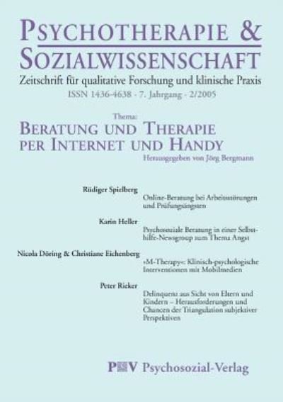 Cover for Joerg Bergmann · Psychotherapie &amp; Sozialwissenschaft 2/2005 (Pocketbok) (2006)