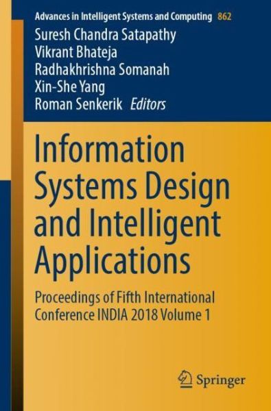 Cover for Information Systems Design and Intellig (Book) [1st ed. 2019 edition] (2019)