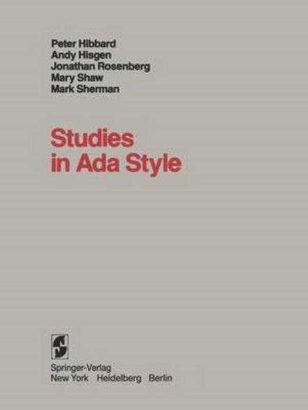 Studies in Ada Style - Hibbard - Books - Springer - 9780387906287 - September 14, 1981