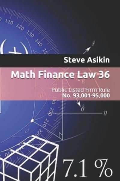 Cover for Steve Asikin · Math Finance Law 36 (Taschenbuch) (2021)