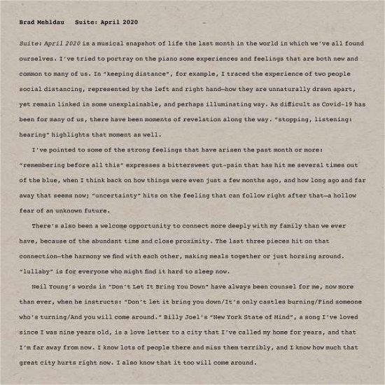 Cover for Brad Mehldau · Suite: April 2020 (CD) (2020)