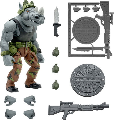 Teenage Mutant Ninja Turtles Wave 3 Ultimates · Rocksteady 7 in Action Figure (Legetøj) (2023)