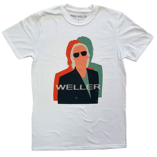 Paul Weller Unisex T-Shirt: Illustration Offset (White) - Paul Weller - Produtos - - 5056368652288 - 30 de novembro de 2020