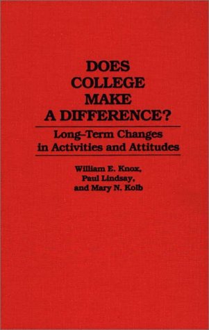 Cover for William Knox · Does College Make a Difference?: Long-Term Changes in Activities and Attitudes (Hardcover Book) [Second Printing edition] (1993)