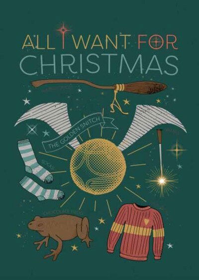 Cover for Insight Editions · Harry Potter: All I Want For Christmas Embellished Card - HP ExHog Holiday Card (Lernkarteikarten) (2020)