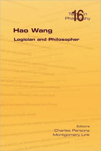 Cover for Charles Parsons · Hao Wang. Logician and Philosopher (Pocketbok) (2011)