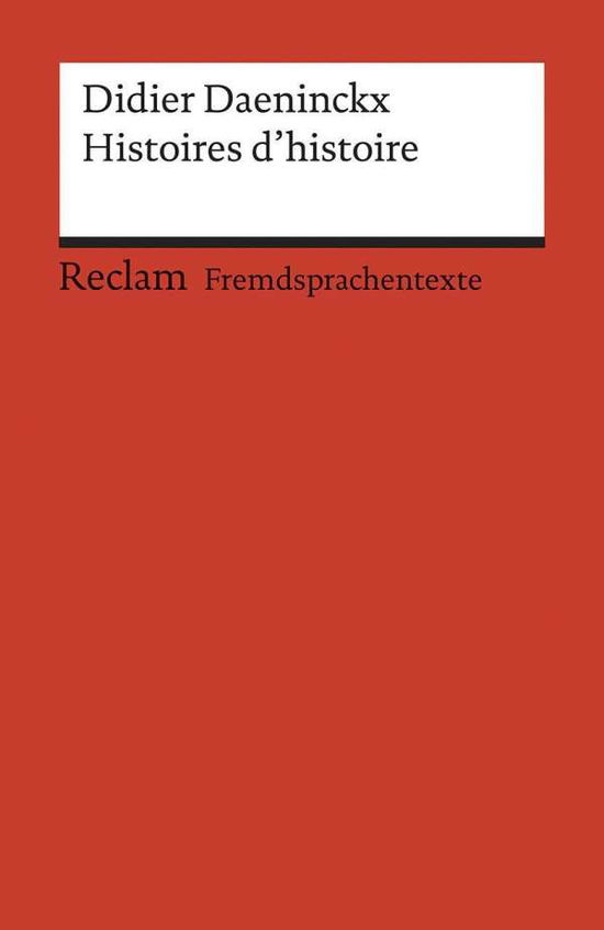 Cover for Didier Daeninckx · Reclam UB 19728 Daeninckx.Histoires (Book)