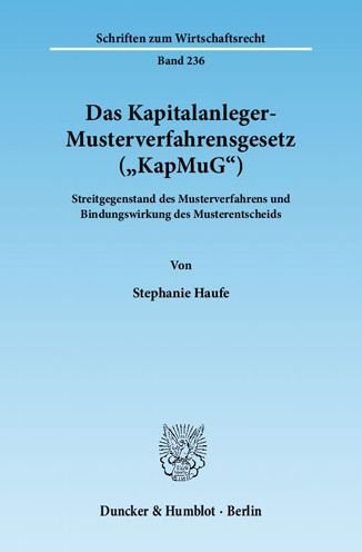 Das Kapitalanleger-Musterverfahre - Haufe - Books -  - 9783428135288 - January 26, 2012
