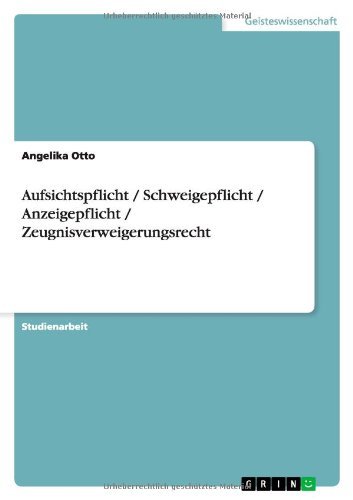 Cover for Otto · Aufsichtspflicht / Schweigepflicht (Bok) [German edition] (2010)