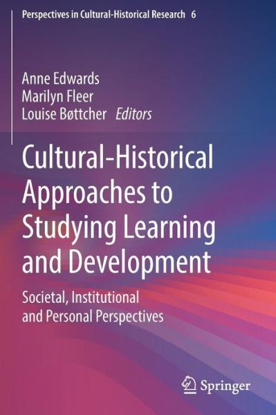 Cover for Anne Edwards · Cultural-Historical Approaches to Studying Learning and Development (Paperback Book) (2019)