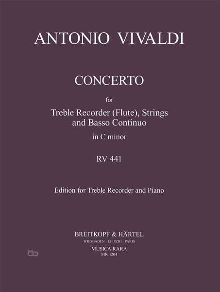 Flute Concerto in C Minor Rv 441 Rv 441 - Antonio Vivaldi - Andet - SCHOTT & CO - 9790004481288 - 14. juni 2018