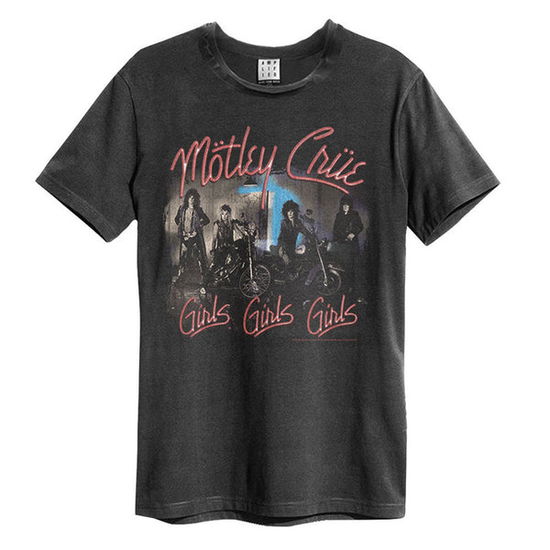 Motley Crue Girls Girls Girls Amplified Vintage Charcoal Small T Shirt - Mötley Crüe - Koopwaar - AMPLIFIED - 5022315247289 - 5 mei 2022