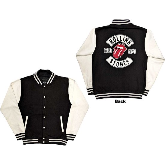 The Rolling Stones Unisex Varsity Jacket: Tour '78 (Back Print) - The Rolling Stones - Merchandise -  - 5056561069289 - 
