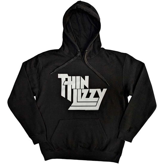 Thin Lizzy Unisex Pullover Hoodie: Stacked Logo (Black) - Thin Lizzy - Produtos - - 5056737222289 - 4 de dezembro de 2023