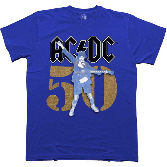 Cover for AC/DC · AC/DC Unisex T-Shirt: Gold Fifty (Blue) (T-shirt) [size S] (2024)