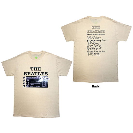 Cover for The Beatles · The Beatles Unisex T-Shirt: Washington '64 Promo &amp; Setlist (Back Print) (T-shirt) [size S] (2024)