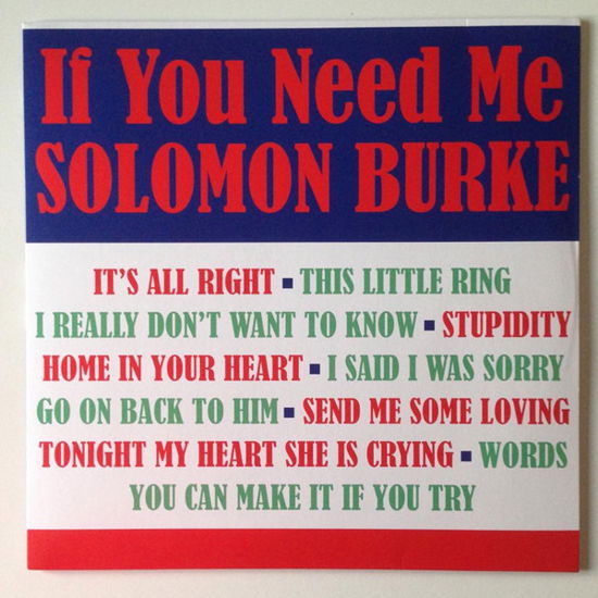 Cover for Solomon Burke · If You Need Me (LP) (2019)