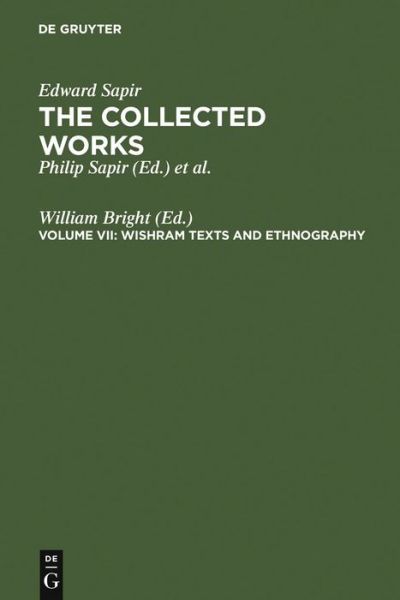Cover for E. Sapir · Collected Works.07 (Book) (1990)