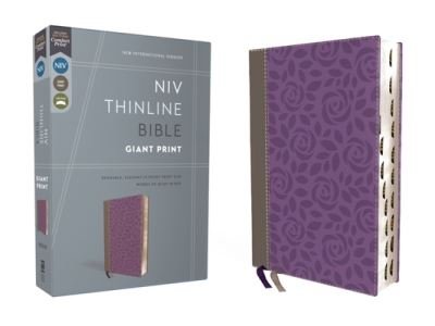 Cover for Zondervan Publishing Company · NIV, Thinline Bible, Giant Print, Leathersoft, Gray / Purple, Red Letter, Thumb Indexed, Comfort Print (Buch) (2023)