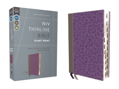 Cover for Zondervan Publishing Company · NIV, Thinline Bible, Giant Print, Leathersoft, Gray / Purple, Red Letter, Thumb Indexed, Comfort Print (Book) (2023)