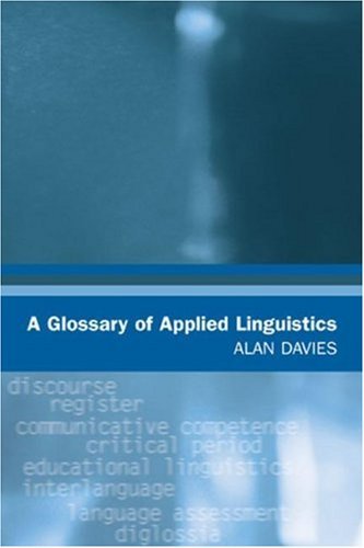 Cover for Alan Davies · A Glossary of Applied Linguistics (Pocketbok) (2005)