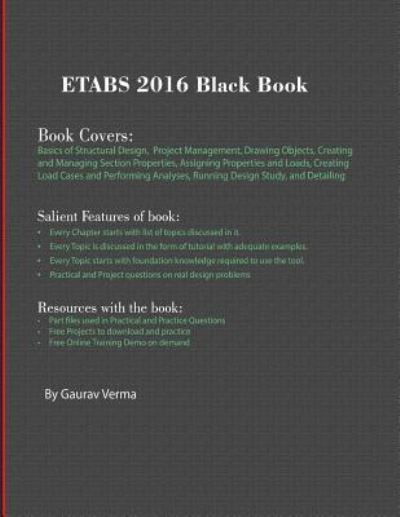 Cover for Gaurav Verma · ETABS 2016 Black Book (Paperback Book) (2018)