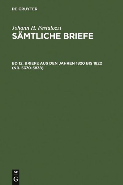 Cover for Johann H. Pestalozzi · Briefe aus den Jahren 1820 bis 1822 (Nr (Bok) (1971)