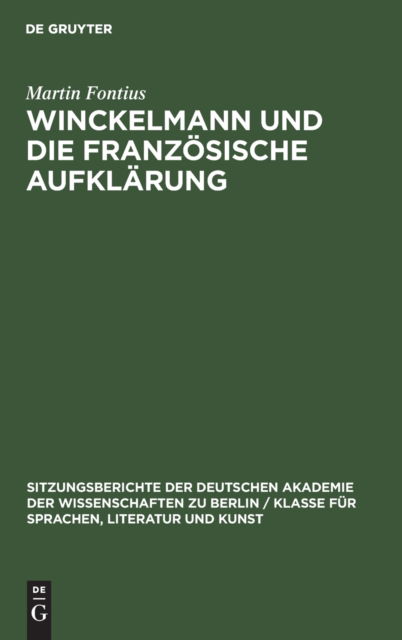 Cover for Martin Fontius · Winckelmann und die franzsische Aufklrung (Hardcover Book) (1969)
