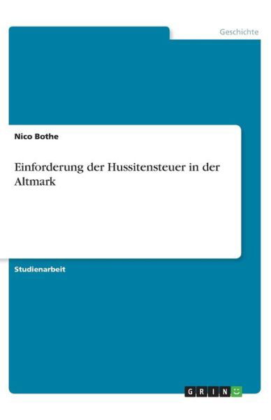 Cover for Bothe · Einforderung der Hussitensteuer i (Book)
