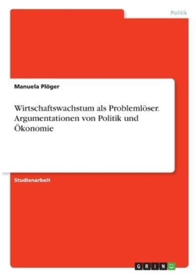 Cover for Plöger · Wirtschaftswachstum als Probleml (Buch)