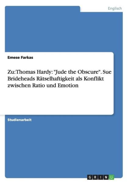 Cover for Farkas · Zu: Thomas Hardy: &amp;quot; Jude the (Book) [German edition] (2013)