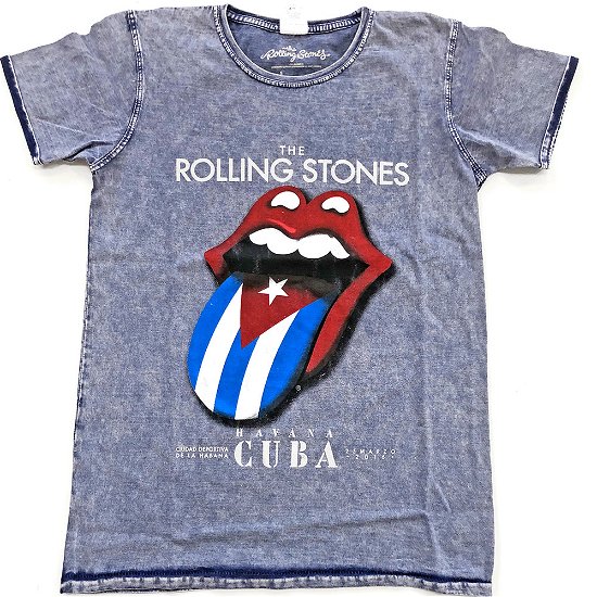 Cover for The Rolling Stones · The Rolling Stones Unisex T-Shirt: Havana Club (Burnout) (T-shirt) [size S] [Blue - Unisex edition]
