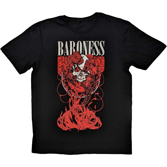 Baroness Unisex T-Shirt: Fleur Skull - Baroness - Koopwaar -  - 5056561093291 - 