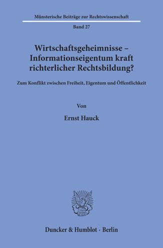 Cover for Hauck · Wirtschaftsgeheimnisse - Informat (Book) (1987)