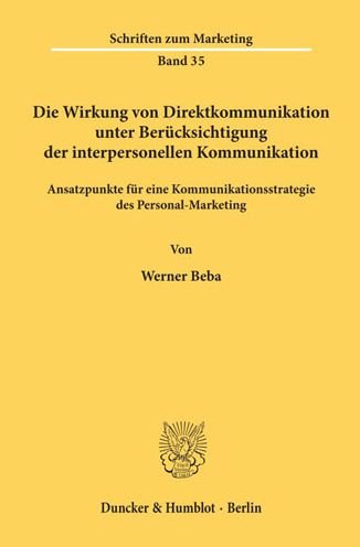 Cover for Beba · Die Wirkung von Direktkommunikatio (Bog) (1993)