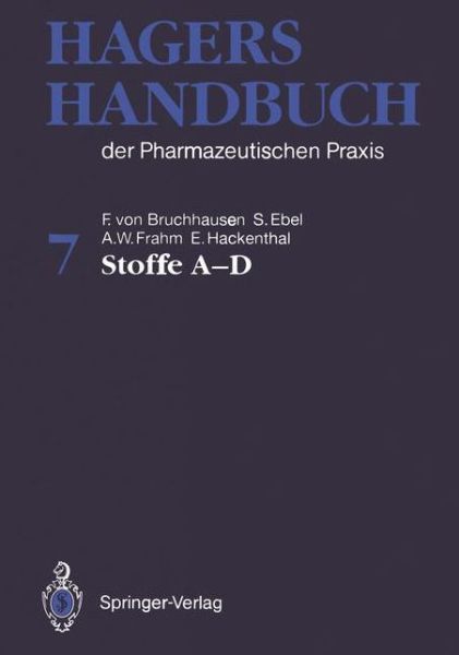 Cover for Bruchhausen  F.v. · Hagers Handbuch der Pharmazeutischen Praxis: Stoffe A-D (Paperback Book) (2013)