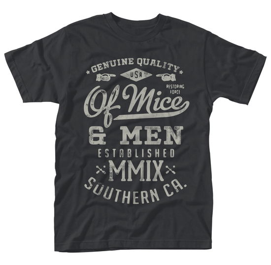 Cover for Of Mice and men · Of Mice &amp; Men: Genuine (Black) (T-Shirt Unisex Tg. L) (N/A) [size L] [Black edition] (2017)