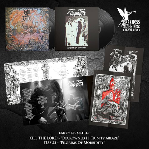 Cover for Kill The Lord / Fessus · Pilgrims Of Morbidity / Decrowned II: Trinity Ablaze (LP) (2024)