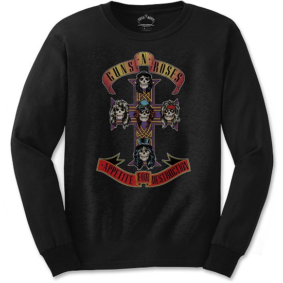 Cover for Guns N' Roses · Guns N' Roses Unisex Long Sleeved T-Shirt: Appetite for Destruction (TØJ) [size S] [Black - Unisex edition]