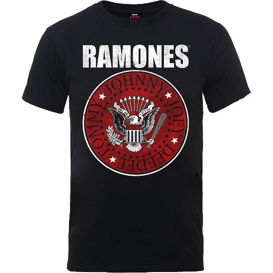 Ramones Unisex T-Shirt: Red Fill Seal - Ramones - Fanituote - Merch Traffic - 5056170623292 - 