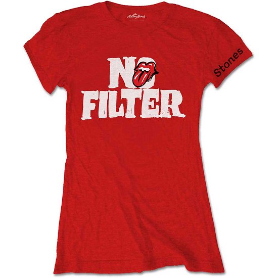 Rolling Stones (The): No Filter Header Logo Red (T-Shirt Donna Tg. M) - The Rolling Stones - Merchandise -  - 5056170636292 - 