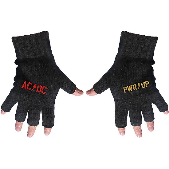 AC/DC Unisex Fingerless Gloves: PWR-UP Logo - AC/DC - Merchandise -  - 5056365708292 - 
